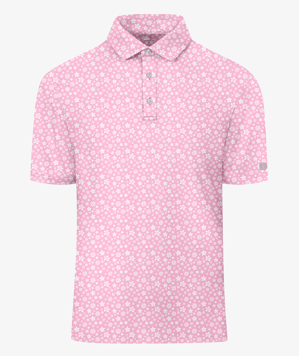Pink Bloom Golf Polo