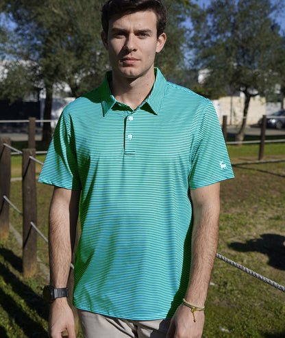 Polo de golf performant à rayures