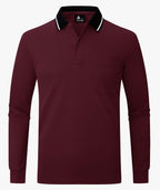 Contrast Collar Long Sleeve Polo