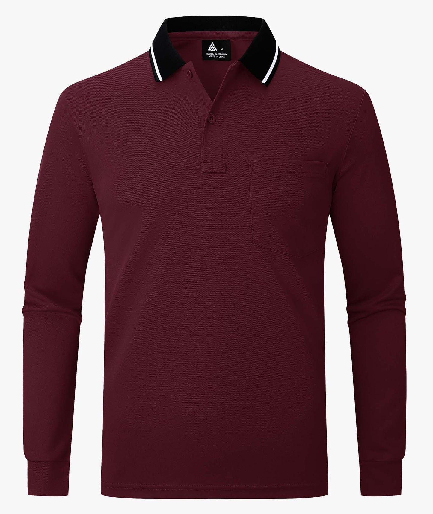 Contrast Collar Long Sleeve Polo