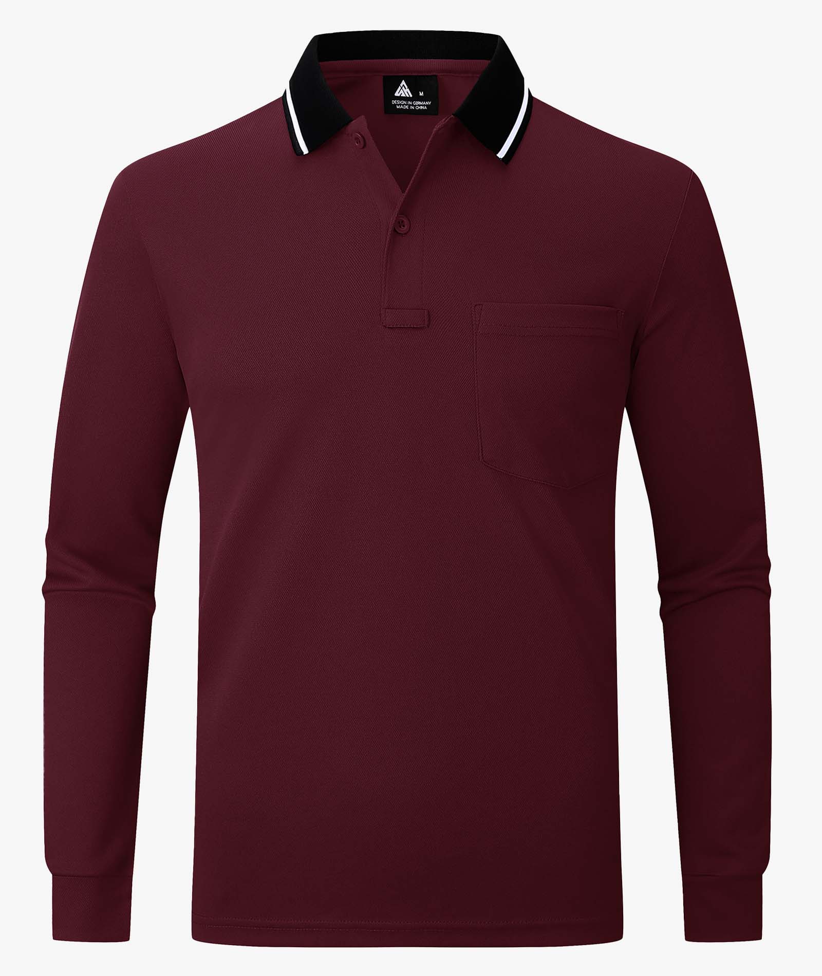 Contrast Collar Long Sleeve Polo