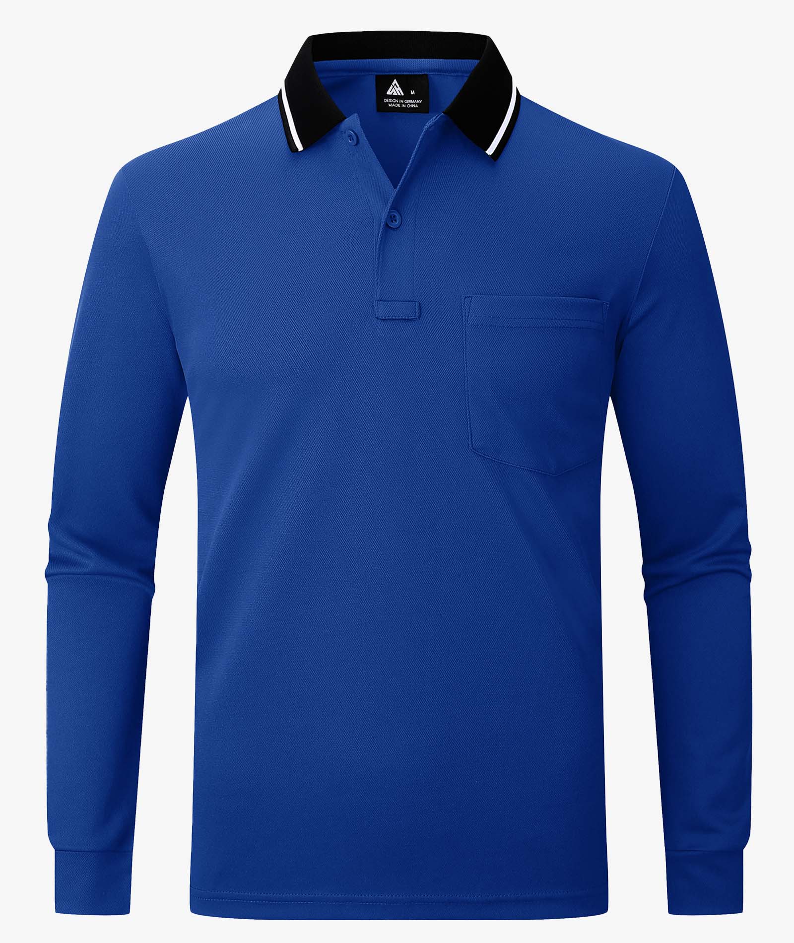 Pocket Long Sleeve Polo Shirt
