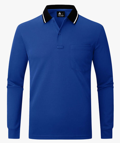 Pocket Long Sleeve Polo Shirt