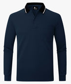Contrast Collar Long Sleeve Polo
