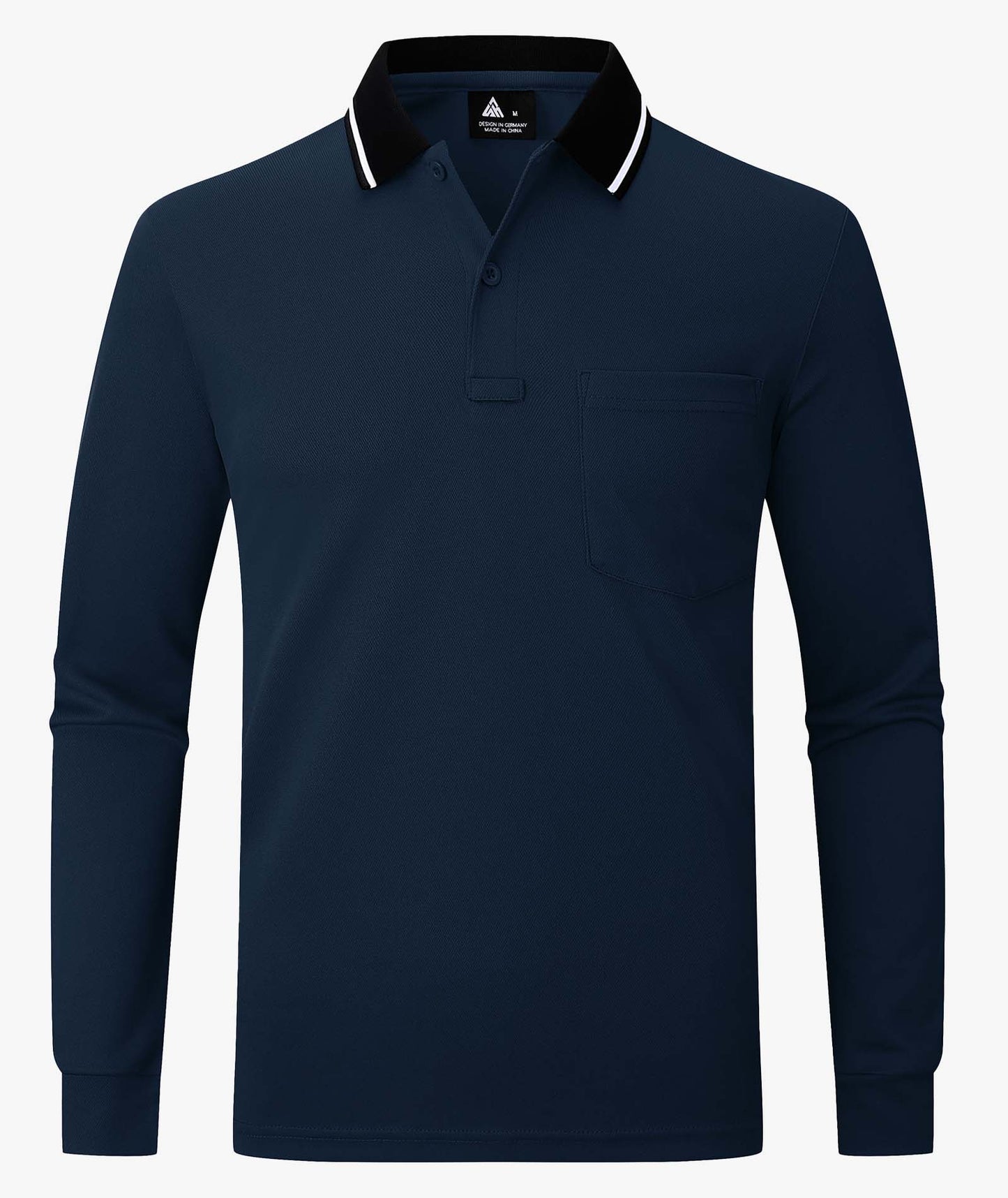 Contrast Collar Long Sleeve Polo