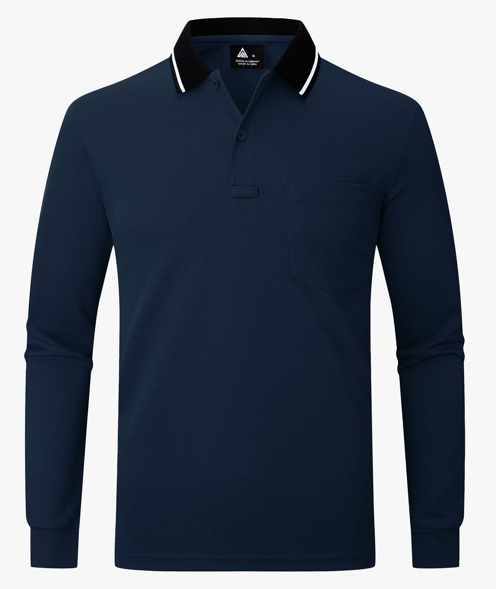 Contrast Collar Long Sleeve Polo