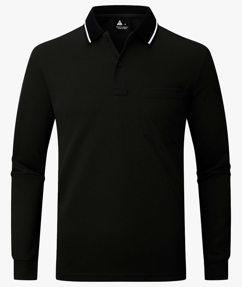 Contrast Collar Long Sleeve Polo