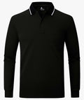 Contrast Collar Long Sleeve Polo
