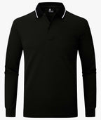 Contrast Collar Long Sleeve Polo