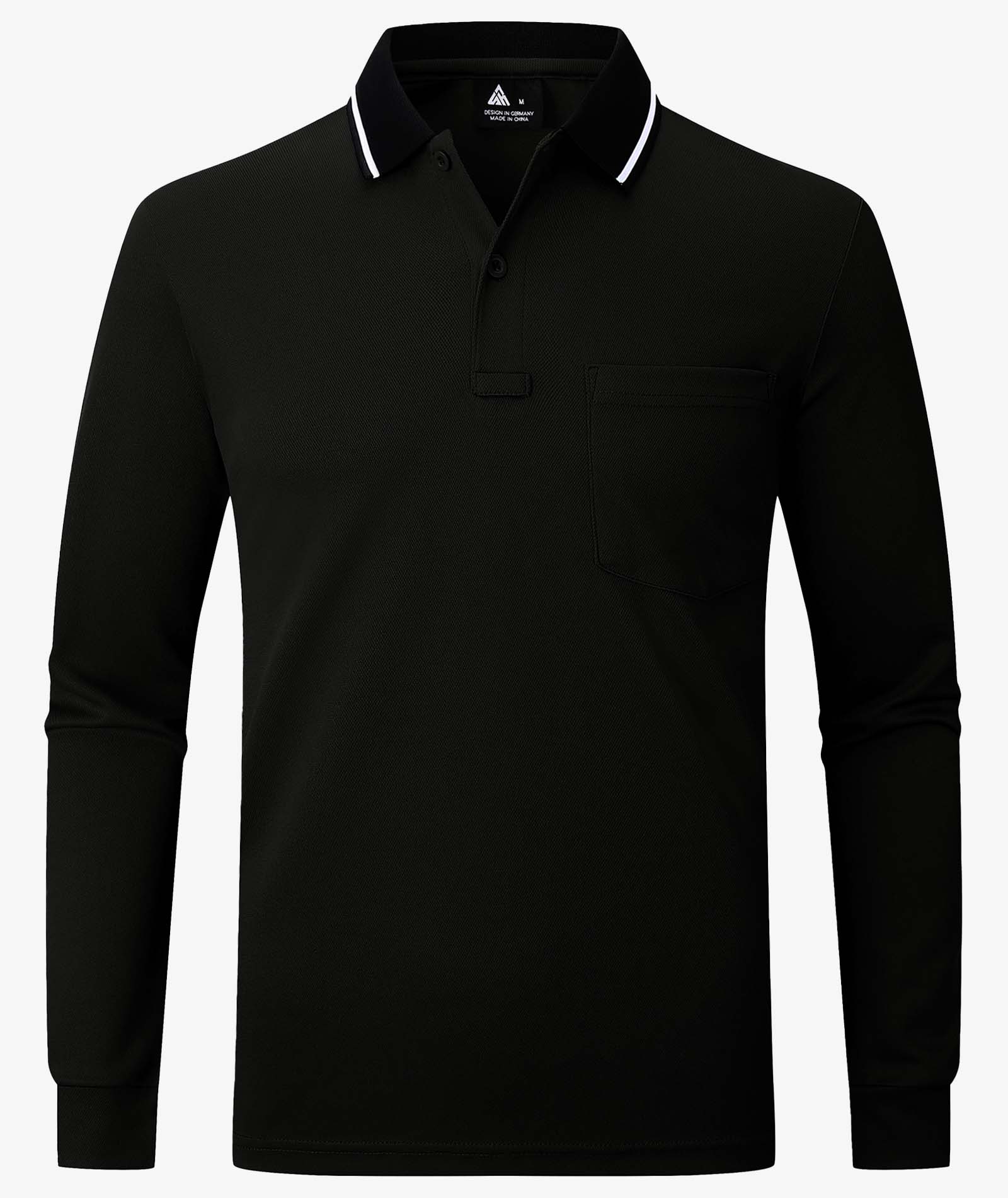 Contrast Collar Long Sleeve Polo