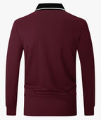 Contrast Collar Long Sleeve Polo
