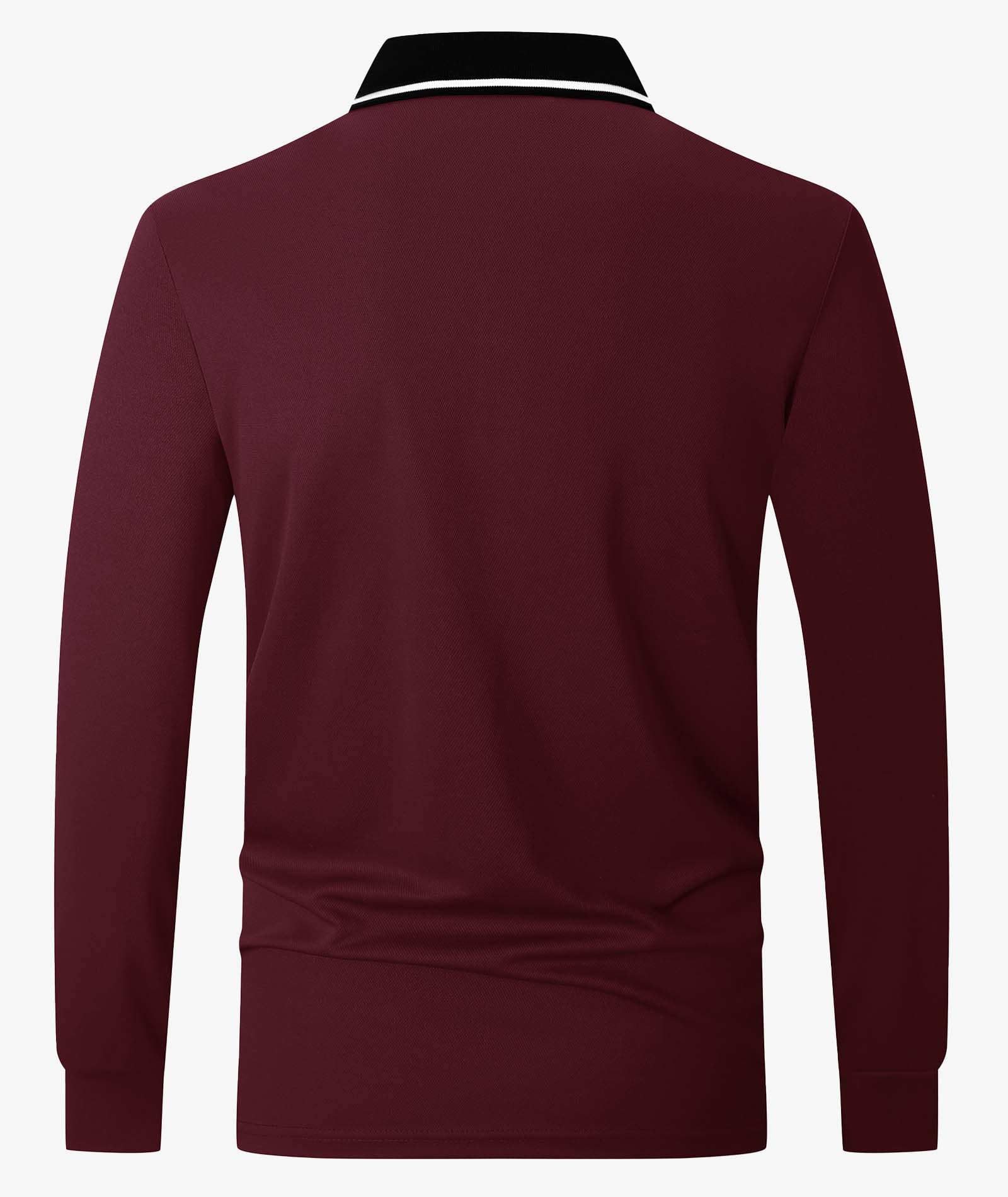 Contrast Collar Long Sleeve Polo