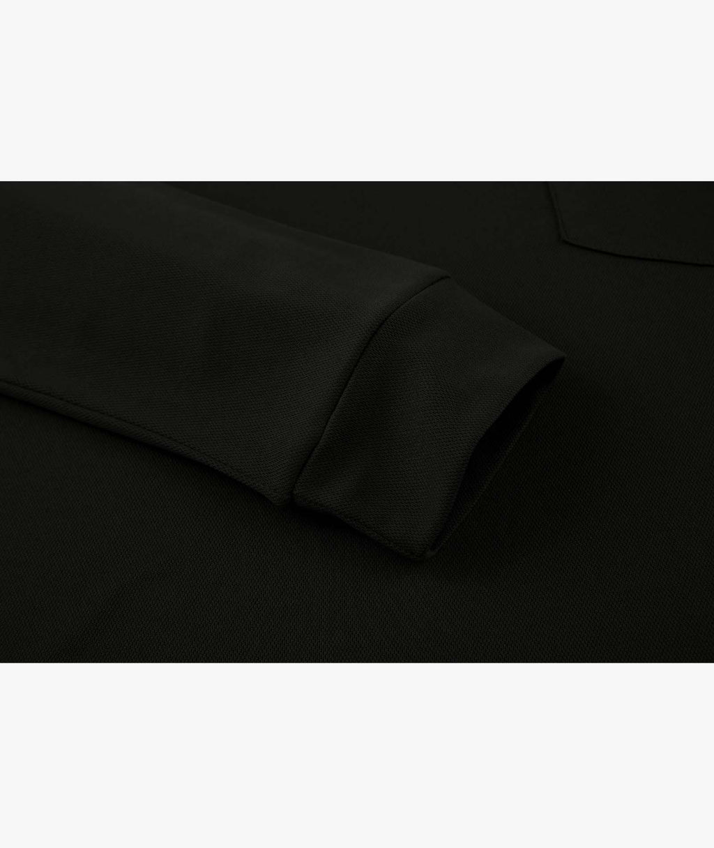 Contrast Collar Long Sleeve Polo