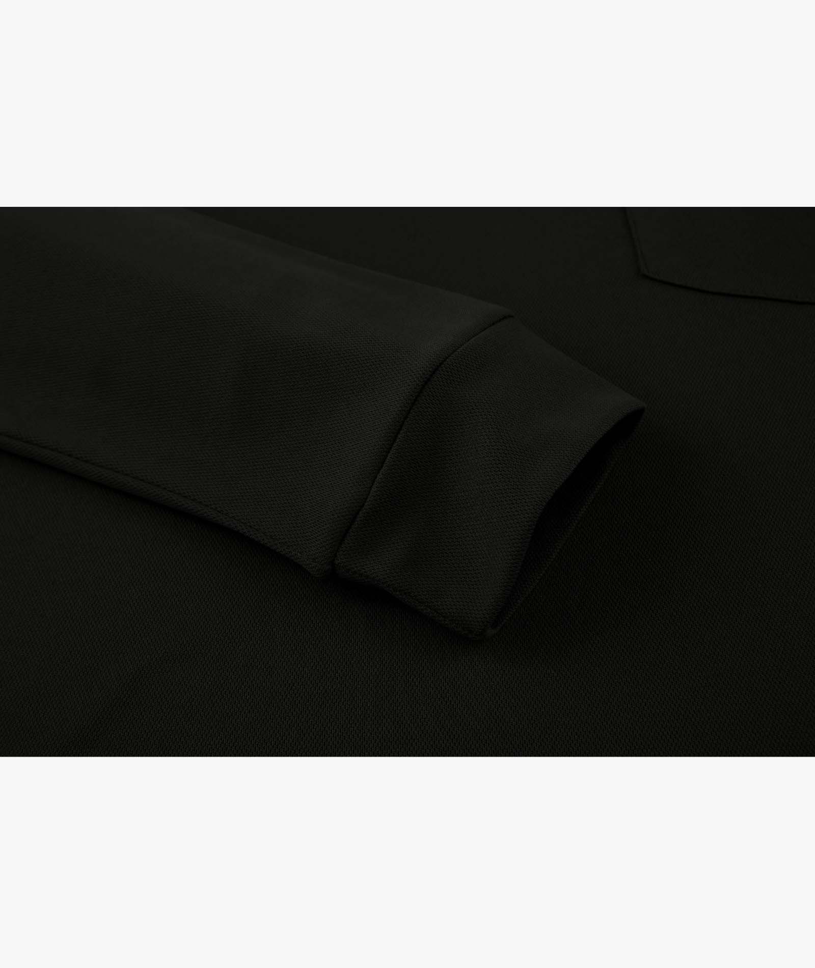Contrast Collar Long Sleeve Polo