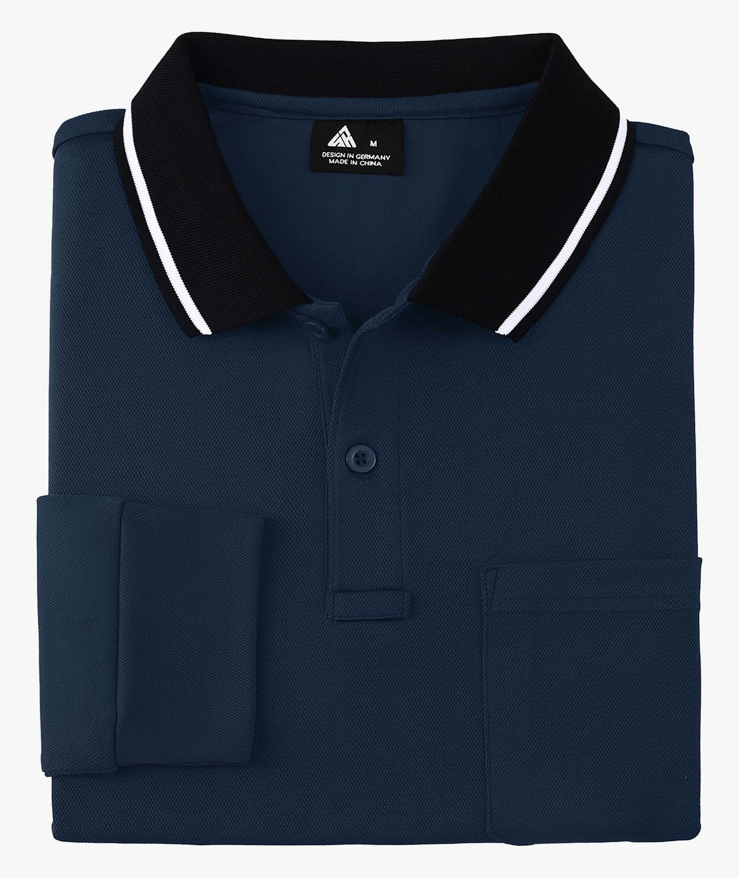 Contrast Collar Long Sleeve Polo