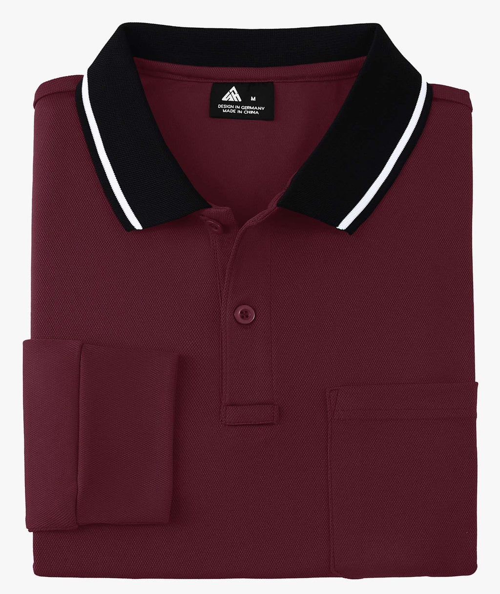 Contrast Collar Long Sleeve Polo