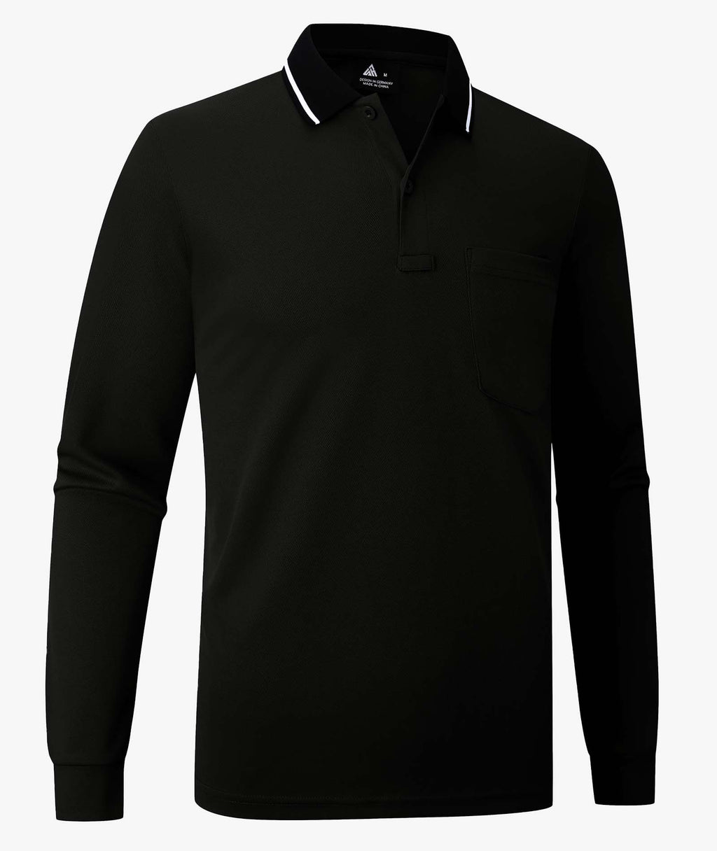 Contrast Collar Long Sleeve Polo