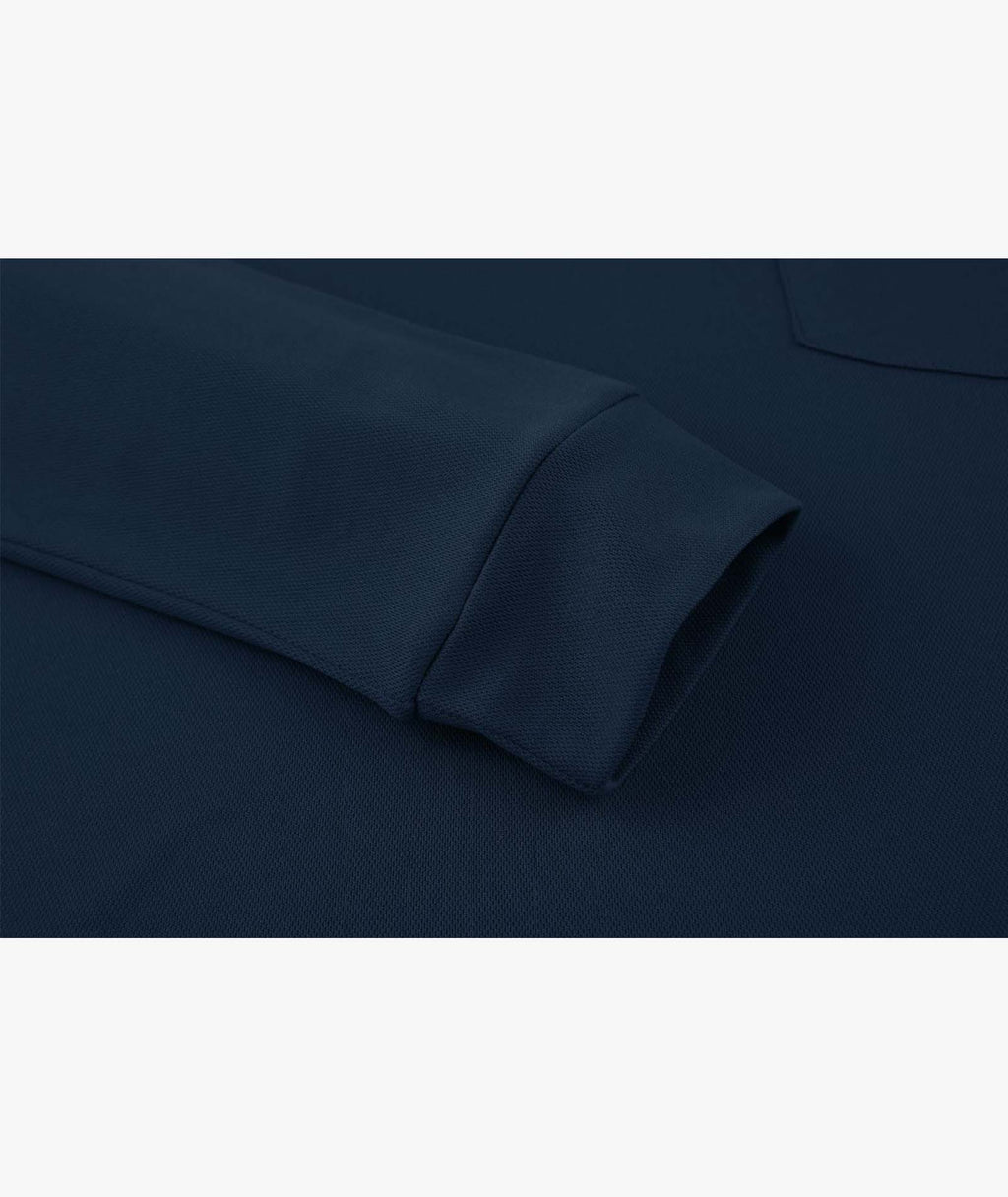 Contrast Collar Long Sleeve Polo
