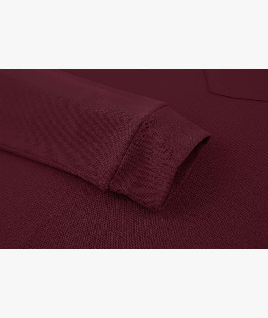 Contrast Collar Long Sleeve Polo