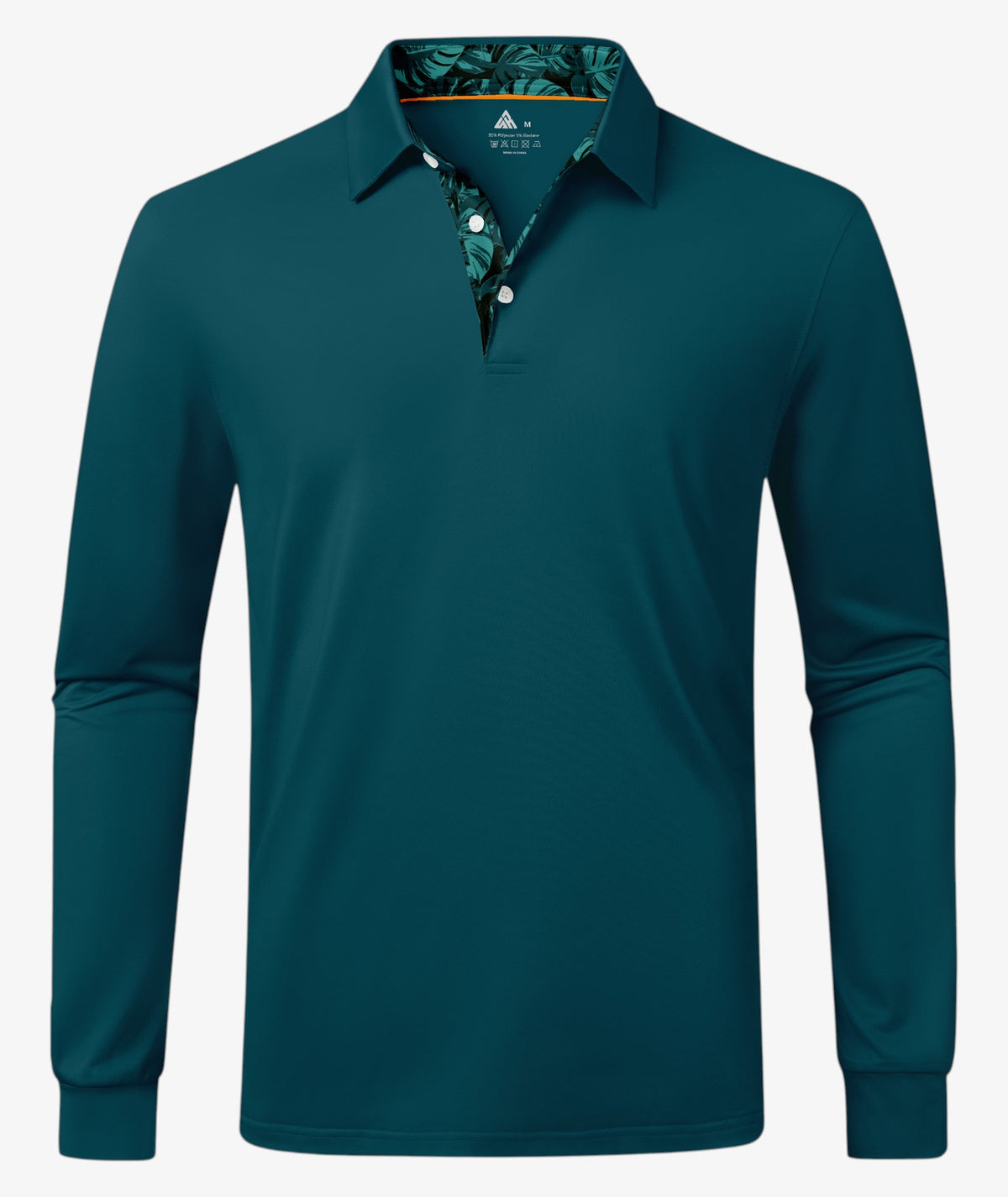 Green Monstera Leaf Collar Polo