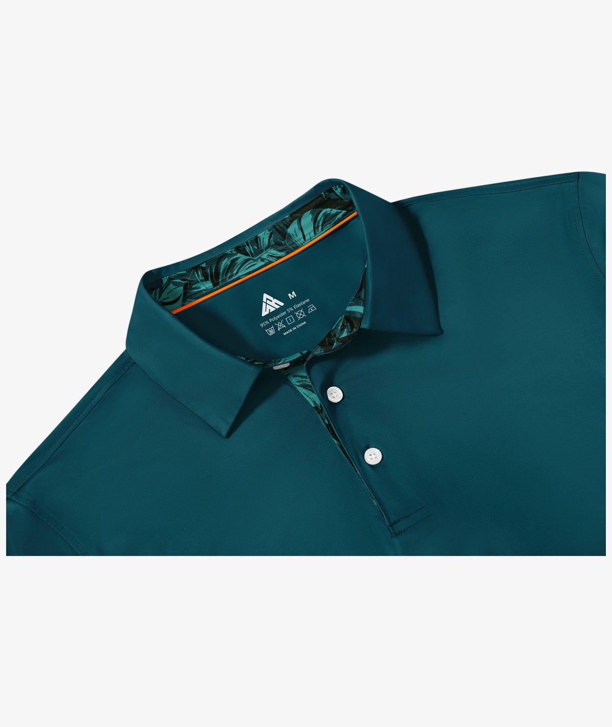 Green Monstera Leaf Collar Polo