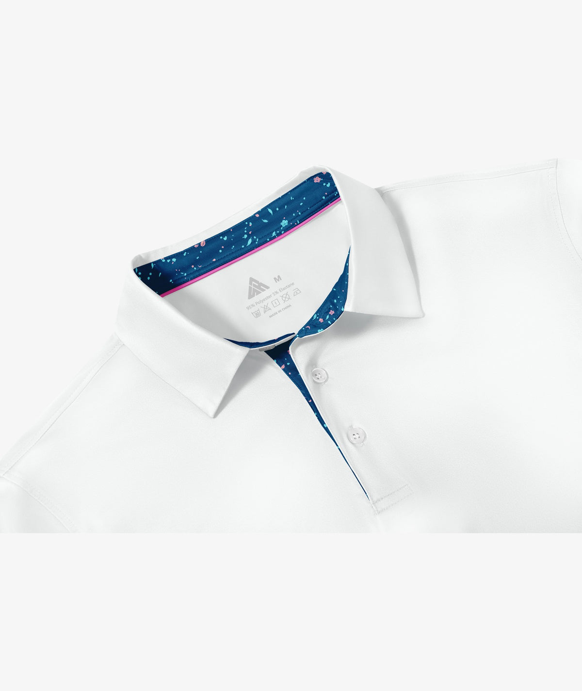 Blue Floral Collar Polo